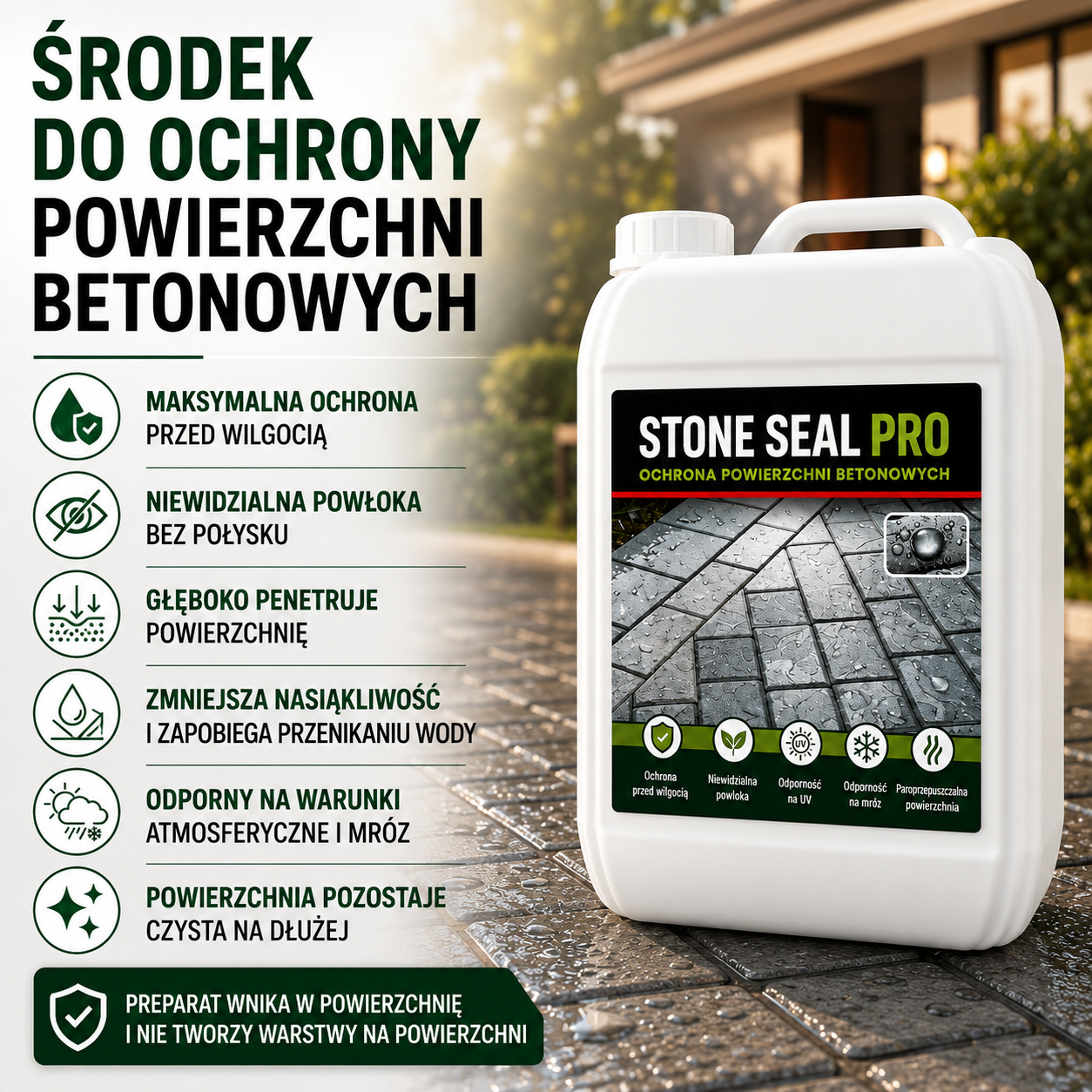Impregnacja i ochrona przed wodą 2 w 1 | Skuteczna bariera przeciw algom, mchom, porostom i grzybom