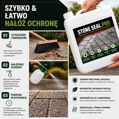 Impregnacja i ochrona przed wodą 2 w 1 | Skuteczna bariera przeciw algom, mchom, porostom i grzybom